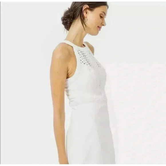 Lilly Pulitzer 00 Charlize Stretch Shift Dress Resort White Lined Halter Bridal - Picture 5 of 10